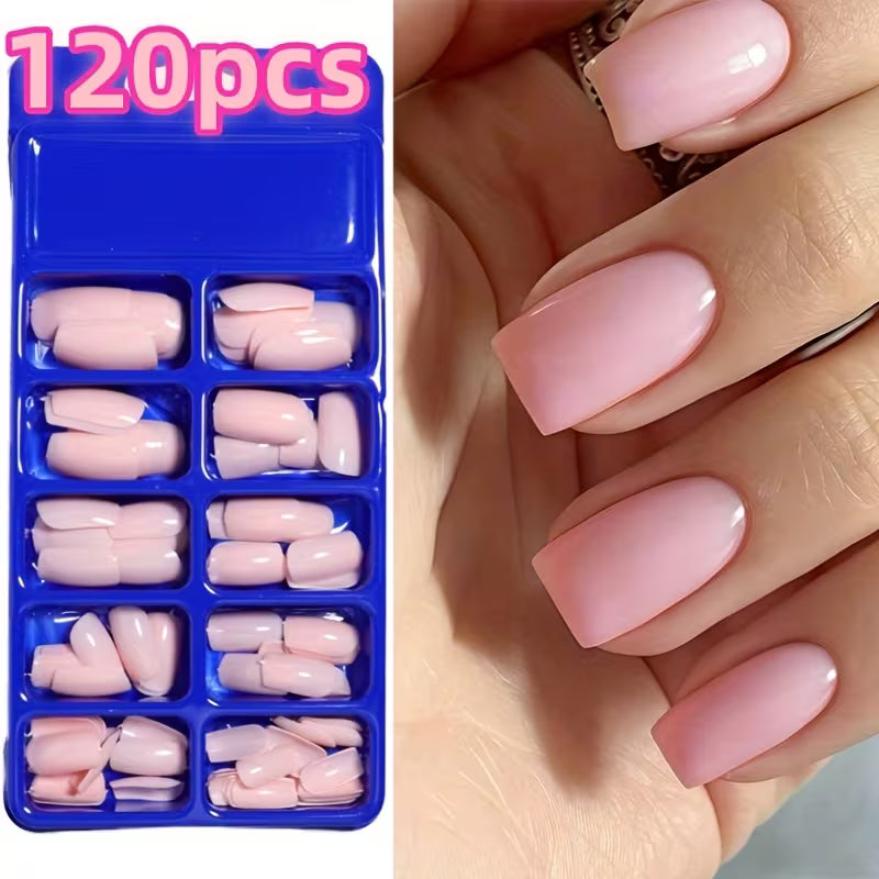 120 pc Press on nail Set Pink