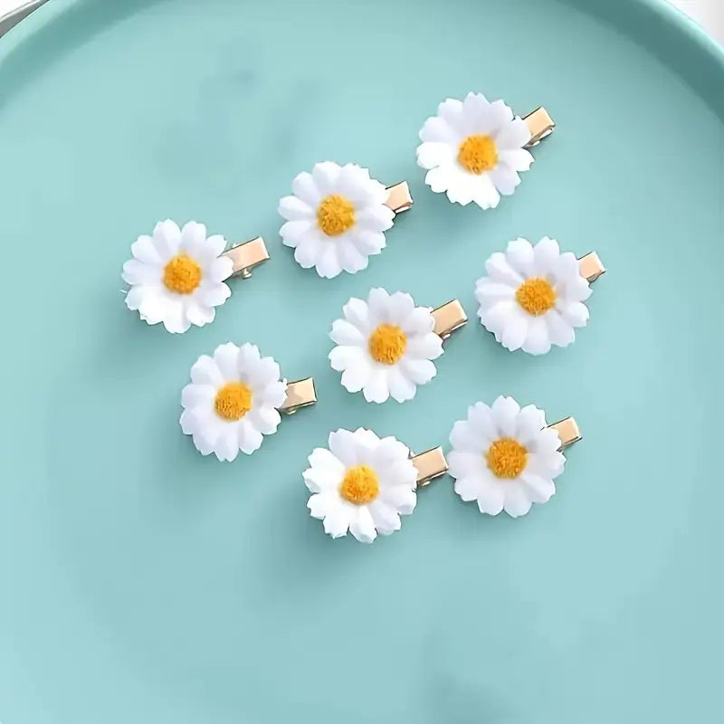 Colorful Random Flower Hairpins 10 Pcs