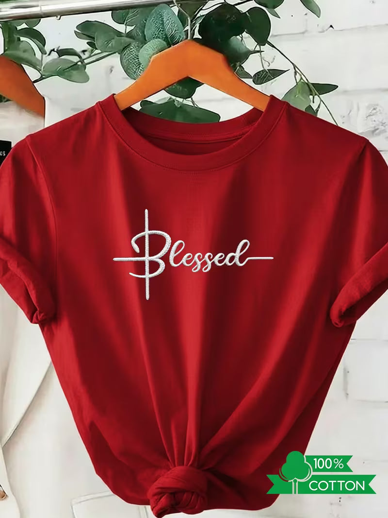 Women'S BLESSED Round Neck T-Shirt