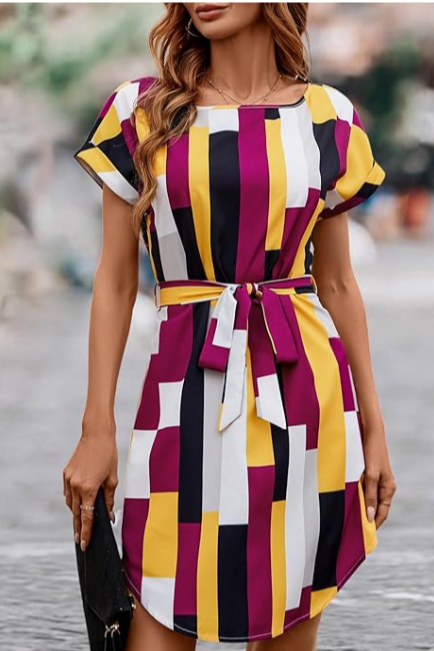 Women's Summer Geo Print Mini Dress