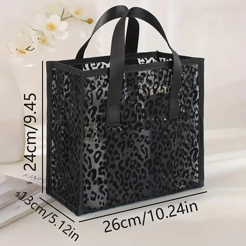 Black Leopard Print Tote Bag