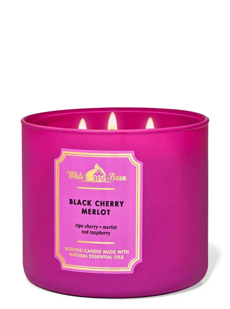 B&BW Black Cherry Merlot Three Wick Candle