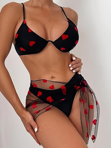 Red & Black Heart Swimsuit