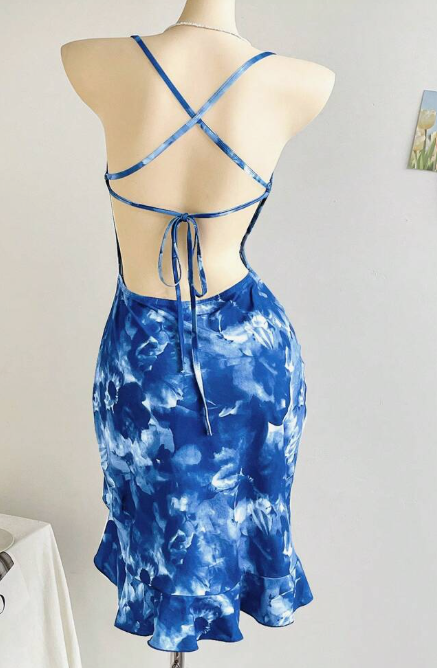 Women's Tie Dye Floral Print Dress