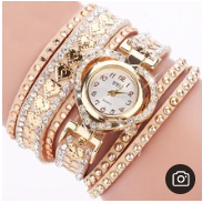 Fashion Rhinestone Heart Dial Women Watches