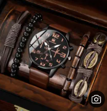 5PCS Set Fashion Mens Sports Bracelet Watches