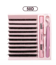 DIY Lashes Extension Kit Eyelashes 200 PCS Clusters Lash Bond and Seal Makeup Tools