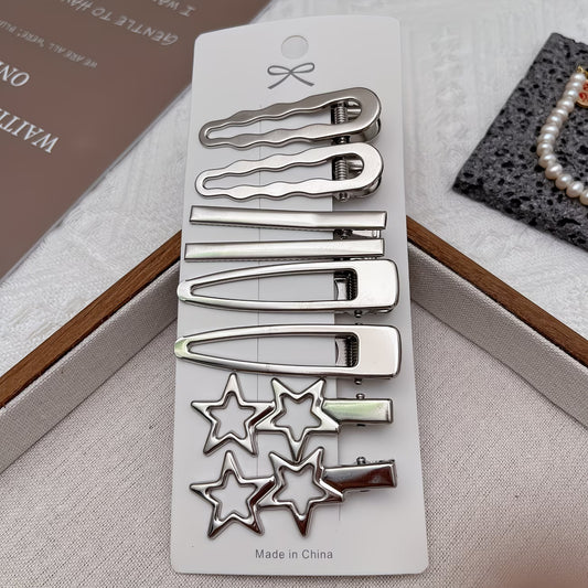 Silver Hair Clips