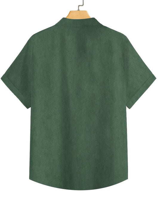 Men'S Retro Floral Print Button-Up Shirt