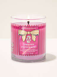 B&BW Twisted Peppermint Single Wick Candle