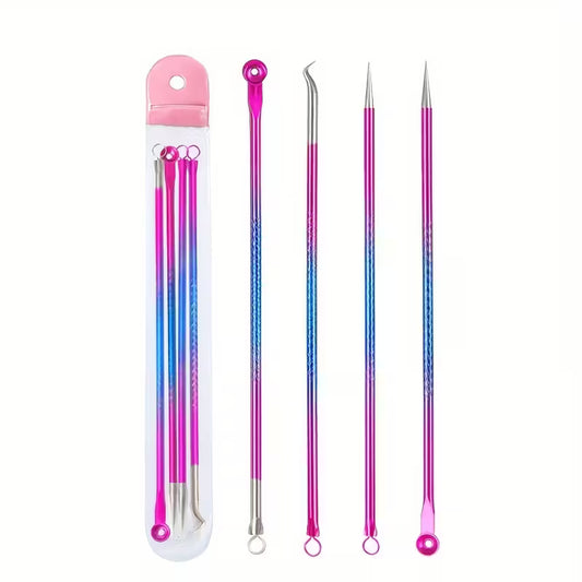 4pc Colorful Stainless Steel Pimple Popper Tool Kit
