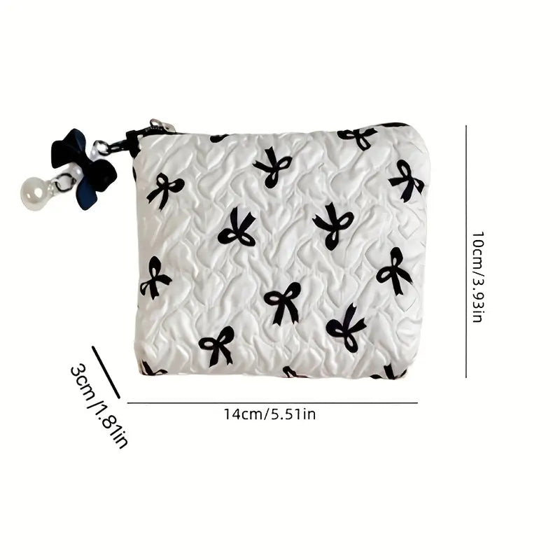 Chic Floral & Bow Makeup Bag