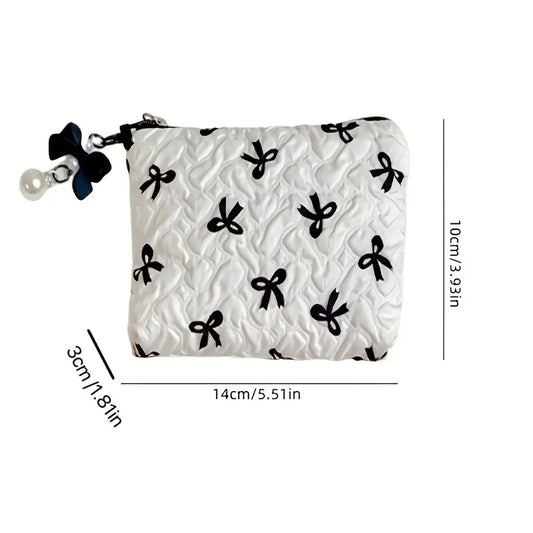 Chic Floral & Bow Makeup Bag