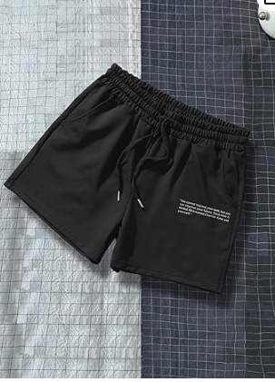 Men Letter Graphic Drawstring Waist Shorts