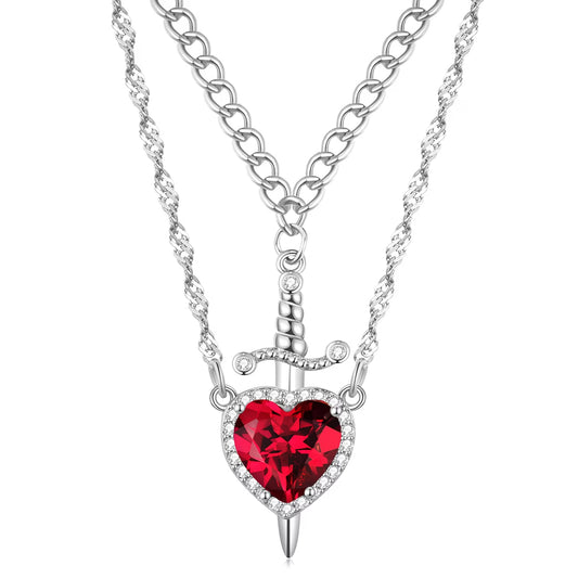 Heart & Dagger Necklace Set