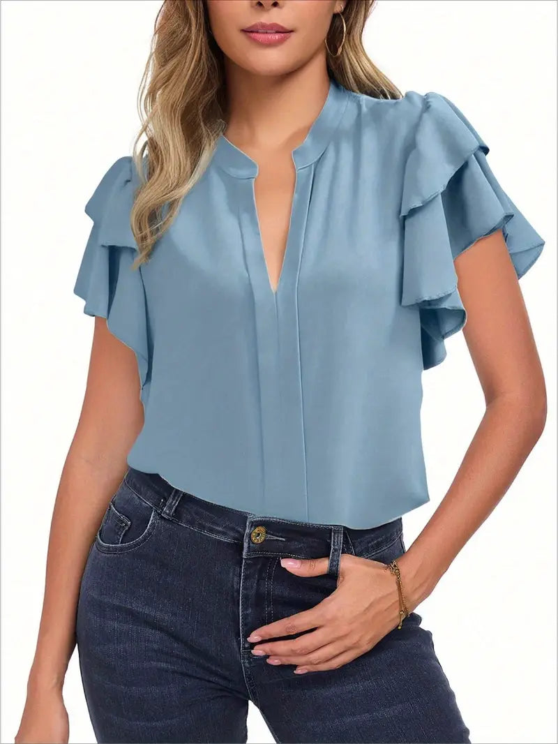 Women's Elegant Blouse - Non-See-Through Office & Party Tops,