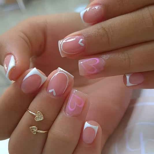 Press on Nails Heart French