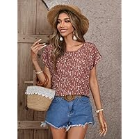 Women's Allover Print Dolman Sleeve Blouse