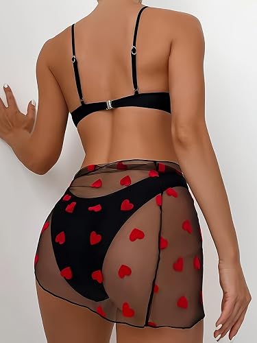 Red & Black Heart Swimsuit