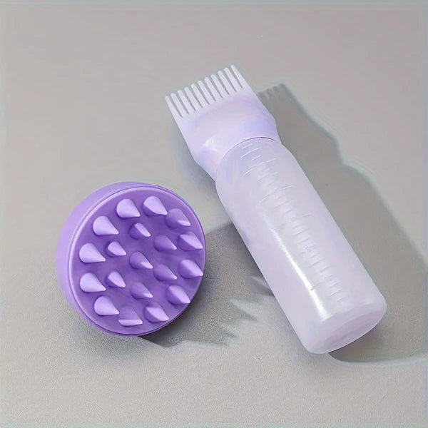 2-Pack Scalp Massage Hair Dye Applicator Bottles with Silicone Brush Heads