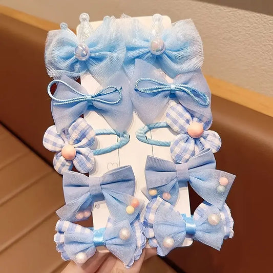 Bohemian Princess Bow Hair Clips 10 pcs