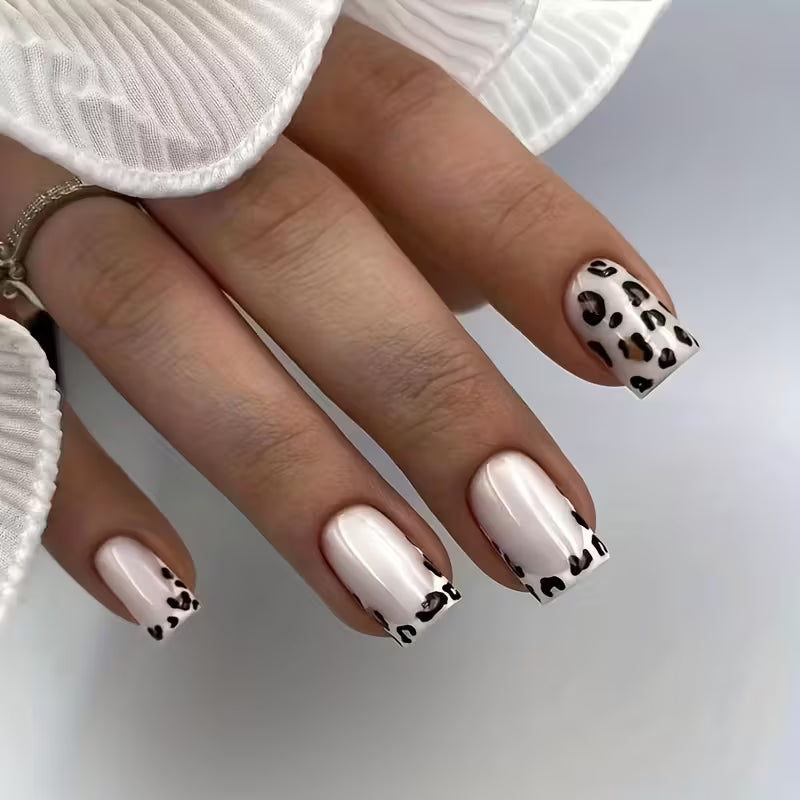 24 Pcs Glossy Leopard Print Press On Nails