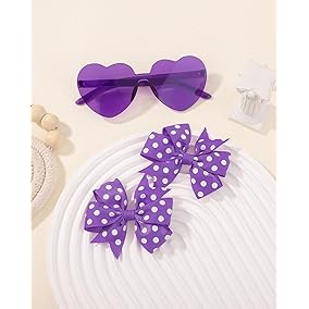 Hair Clips Dot Bow Barrettes with Glasses Set 3pcs