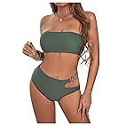 Women Strapless Bandeau Bikini Set