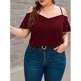 Women's Plus Cold Shoulder Solid Tee