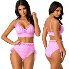 Pink striped Bikini (Large)
