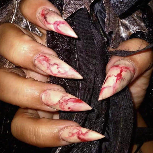 Red stripe Press on Nails