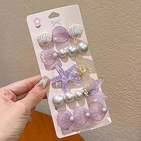 Mermaid & Beach Hair Clips Set 5 Pieces