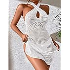 Women's Hollow Out Wrap Cross Split Cover Up Dress