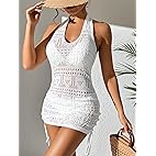 Women's Hollow Out Drawstring Side Halter Cover Up
