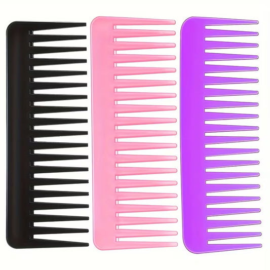 3Pcs Wide Tooth Comb Detangling Hair Comb