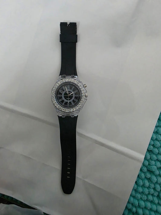 Diamond rimmed watch