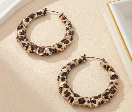 A Pair of Double-sided Leopard Print Earring