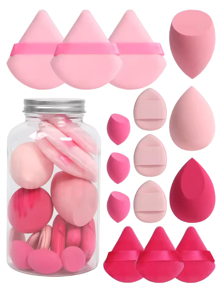 Spring 15 Cans,3 Loose Powder Puffs & 3 Mini Loose Powder Puffs & 3 Mini Makeup Eggs & 3 Mini Air Cushion Puffs,
