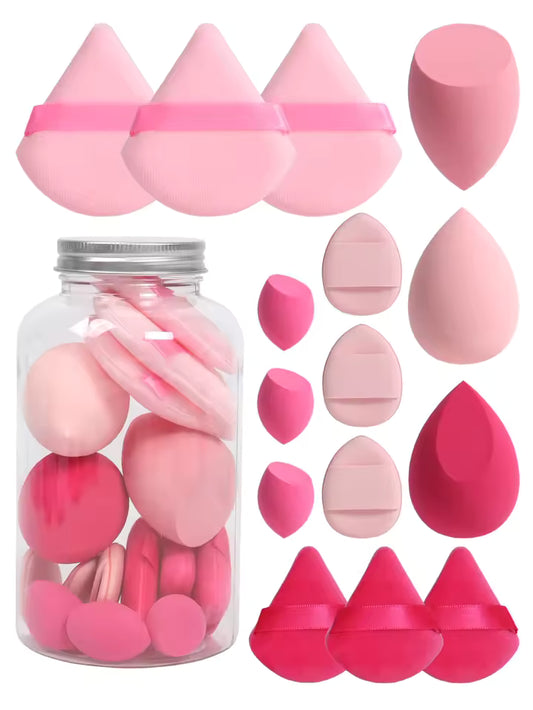 Spring 15 Cans,3 Loose Powder Puffs & 3 Mini Loose Powder Puffs & 3 Mini Makeup Eggs & 3 Mini Air Cushion Puffs,