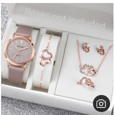 6PCS/Set Fashion Women Watches Luxury Rhinestone Leather Band Quartz Watch