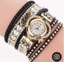 Fashion Rhinestone Heart Dial Women Watches 