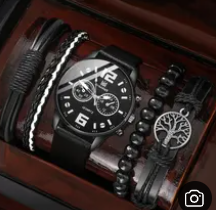 5PCS Set Fashion Mens Sports Bracelet Watches