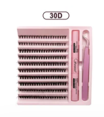 DIY Lashes Extension Kit Eyelashes 200 PCS Clusters Lash Bond and Seal Makeup Tools 