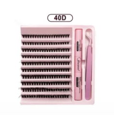 DIY Lashes Extension Kit Eyelashes 200 PCS Clusters Lash Bond and Seal Makeup Tools 