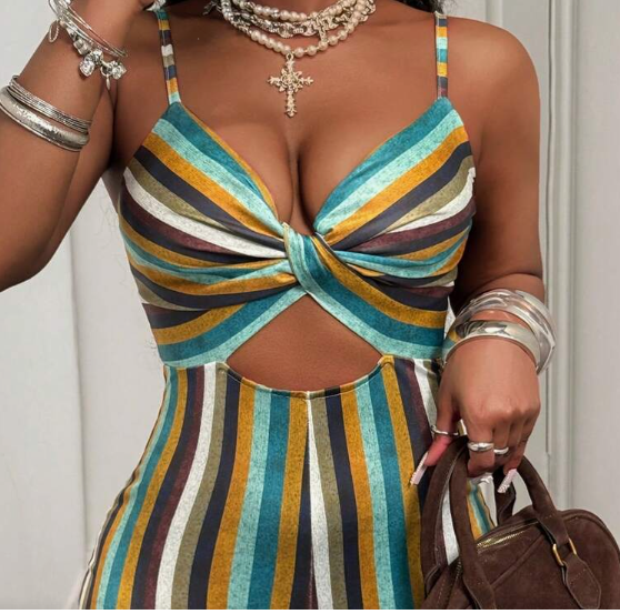 Casual Vacation Streetwear Knit Romper