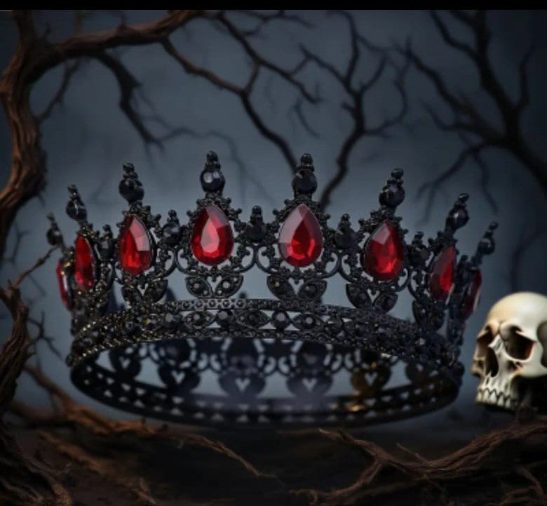 Black Crown with red stones