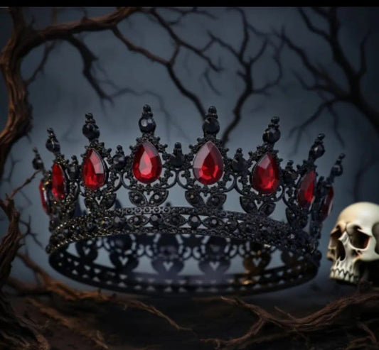 Black Crown with red stones