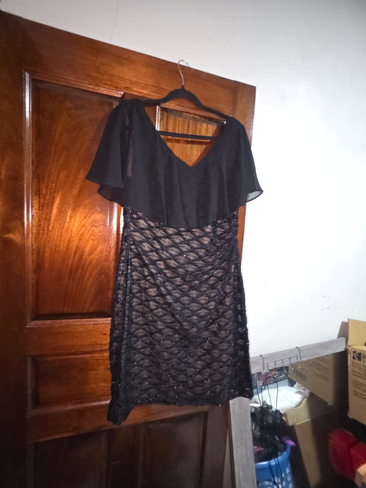 Black And Nude Lace Dress