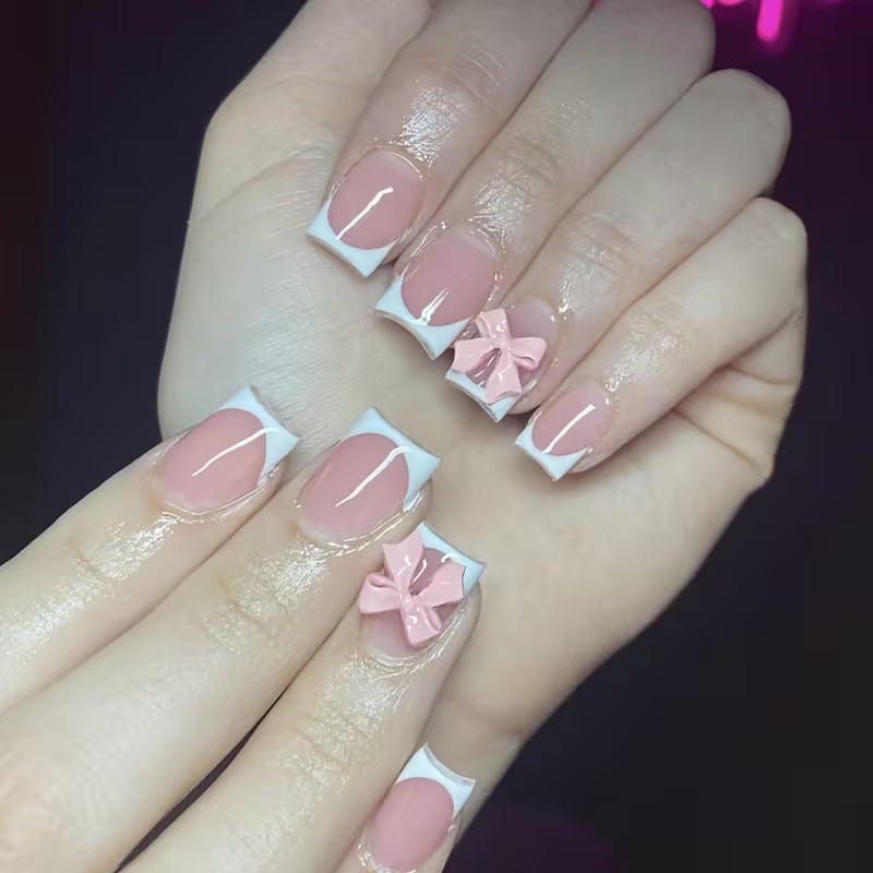 Press on Nails 3D Pink bow