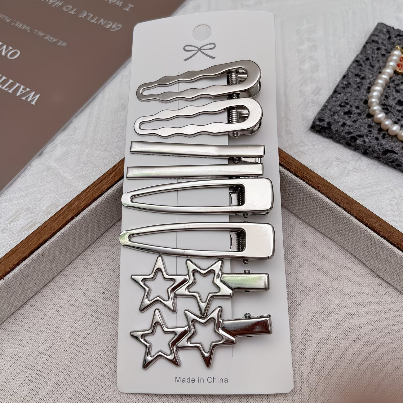 Silver Hair Clips